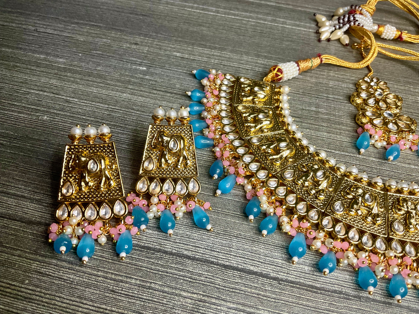 Turquoise Peach Karini Necklace Set