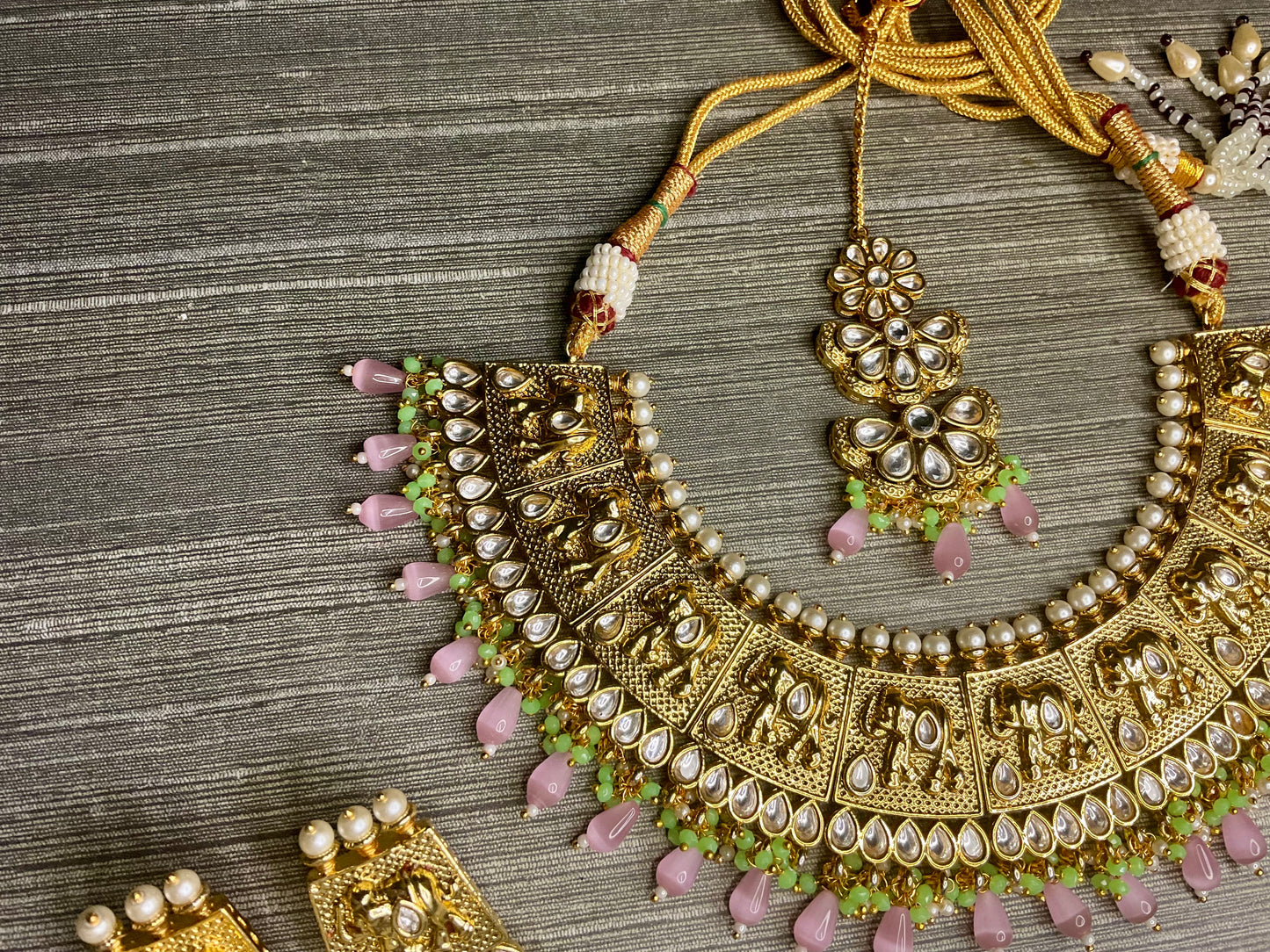 Pink Lime green Karini Necklace Set