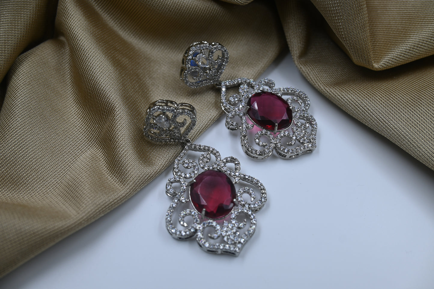 Burgundy Tiya Earring