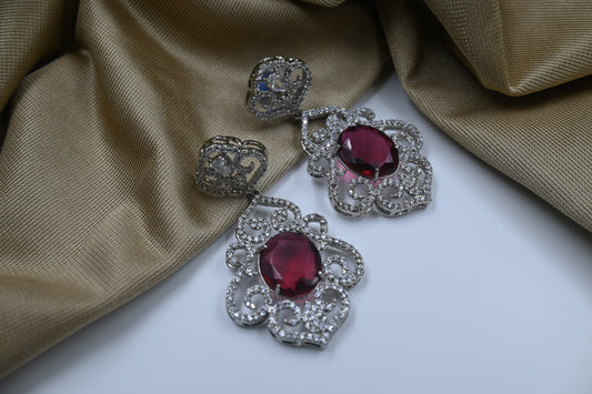 Burgundy Tiya Earring