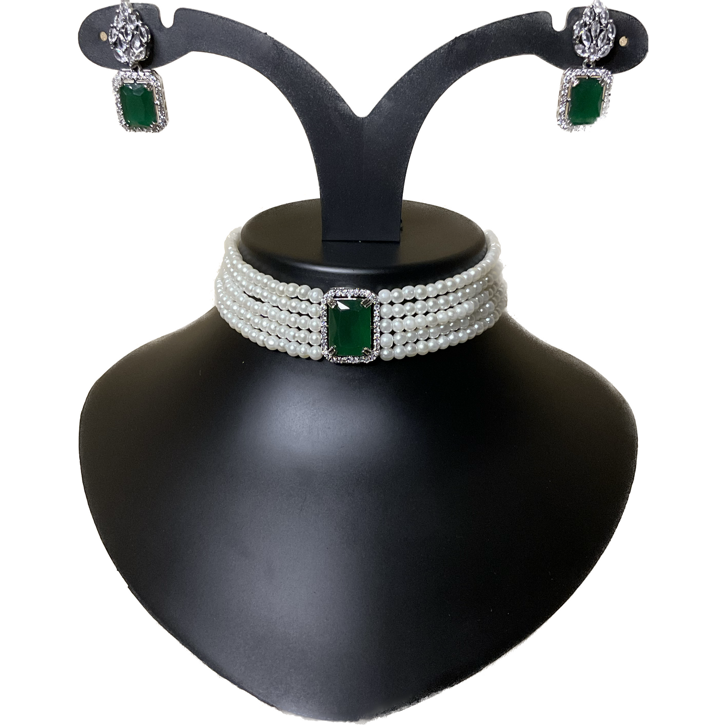 Green Classic Pearl Choker