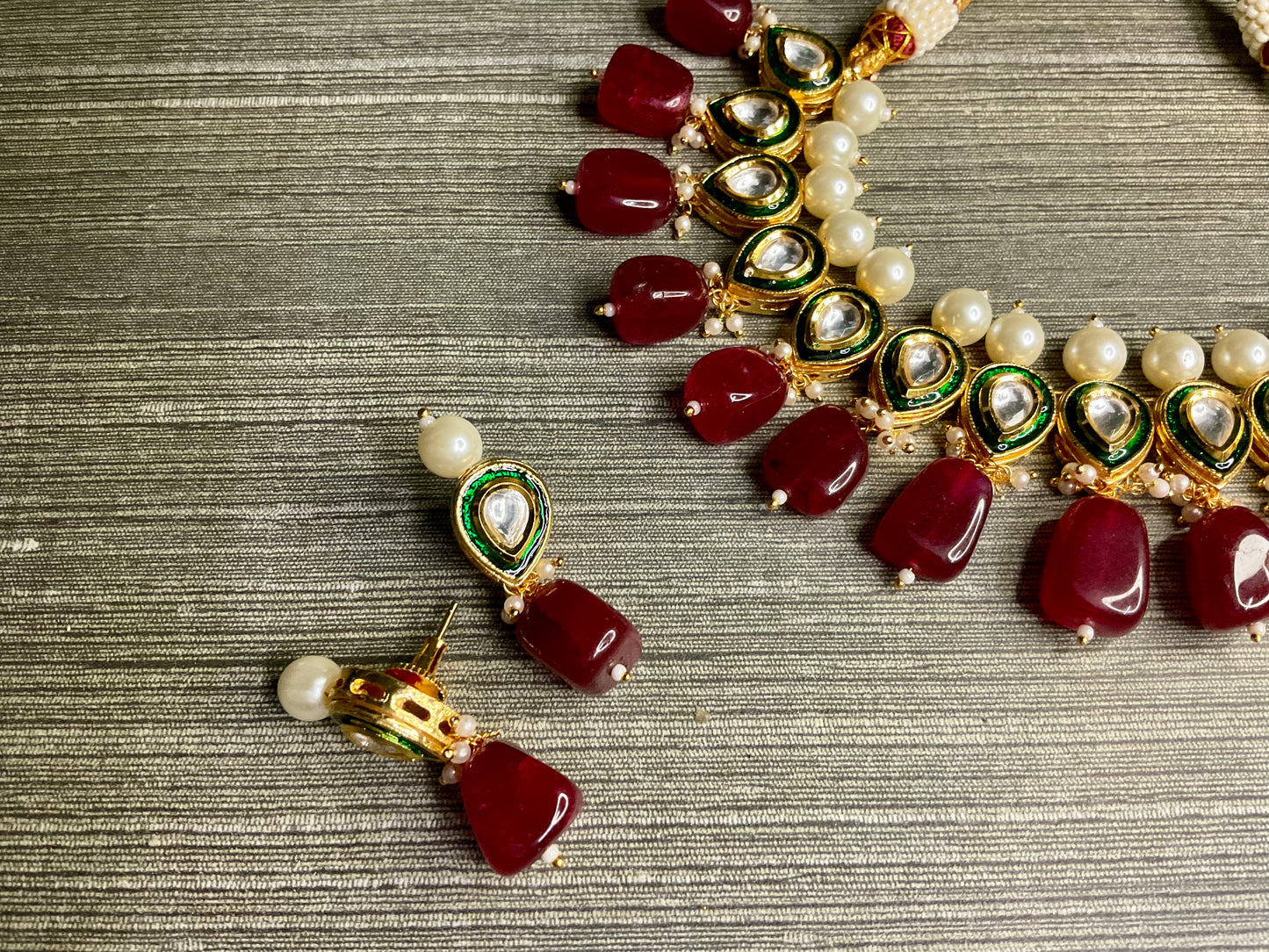 Burgundy Alia Necklace Set