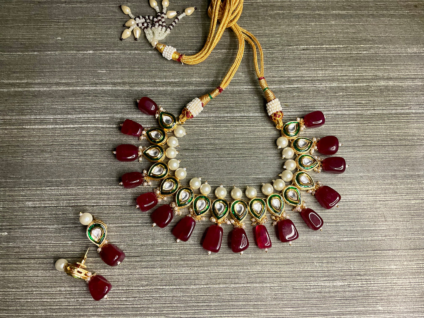 Burgundy Alia Necklace Set