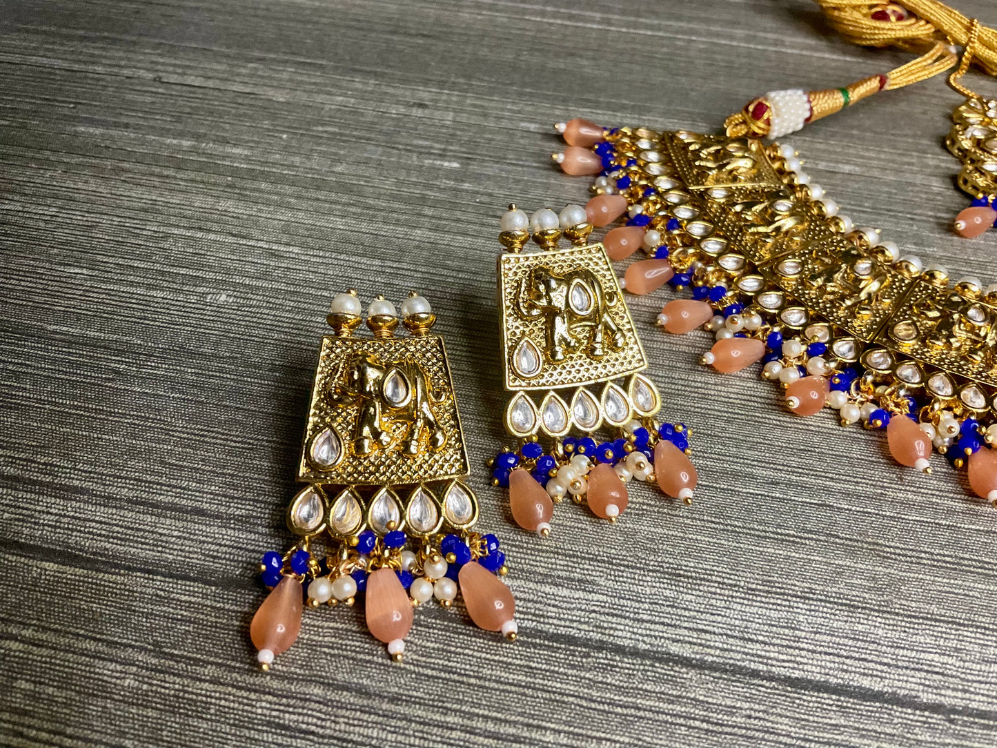 Orange Blue Karini Necklace Set