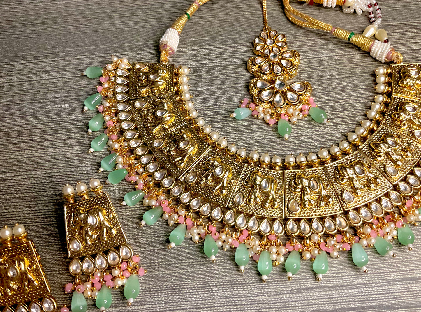 Aqua Pink Karini Necklace Set