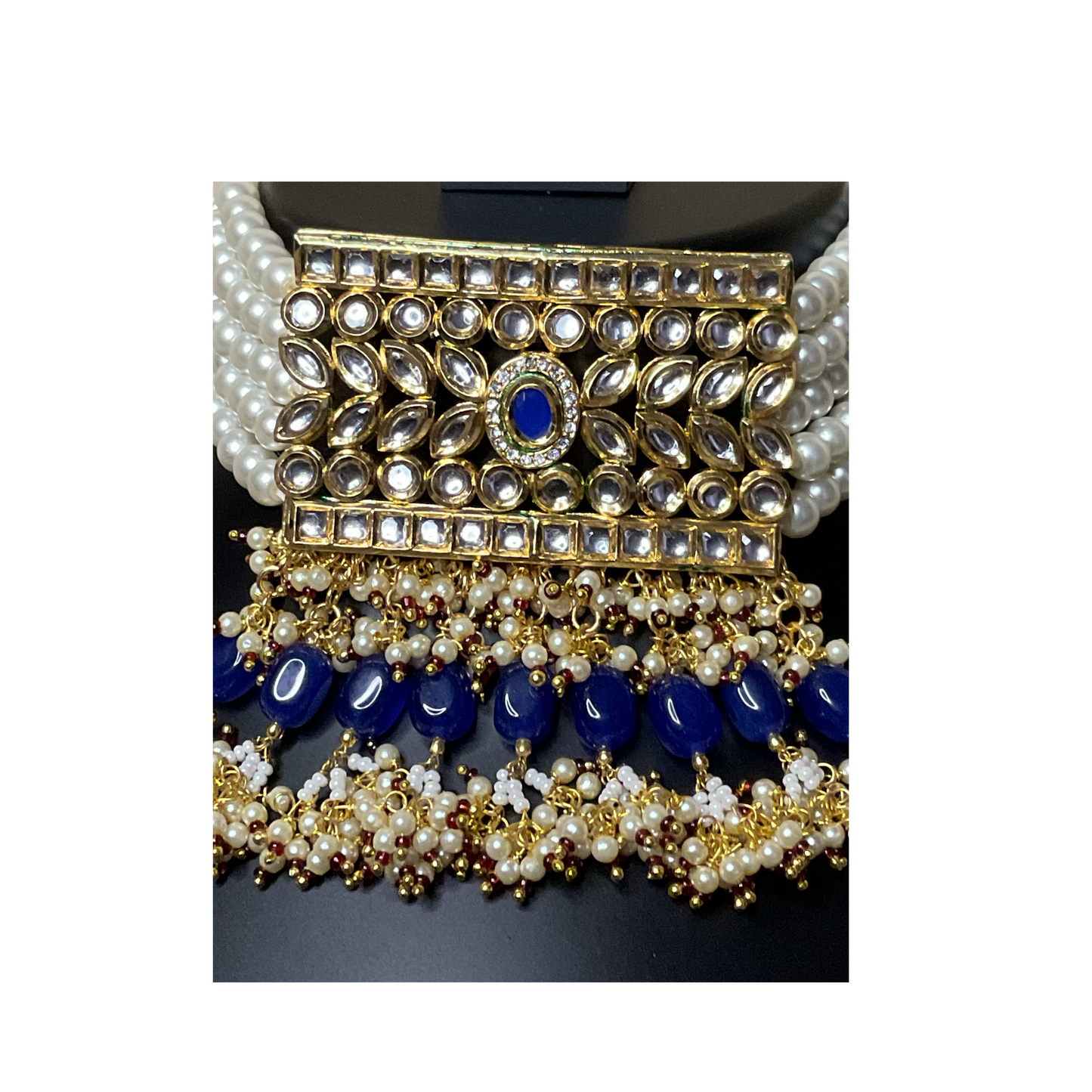 Navy Rati Classic Pearl Choker Set