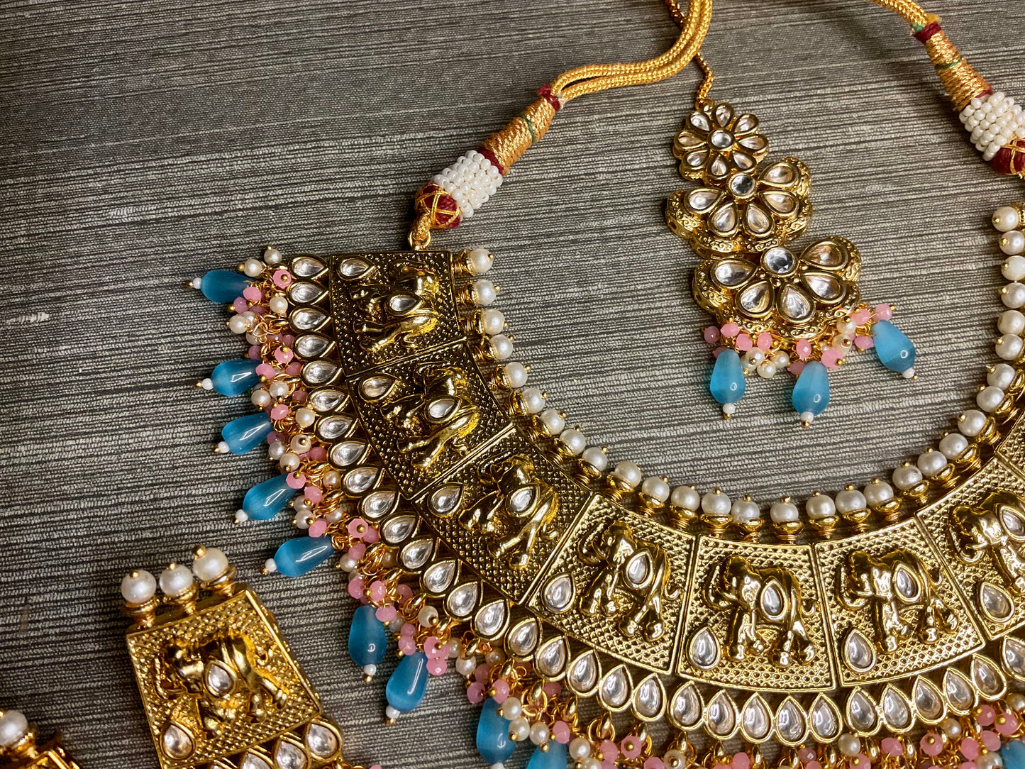 Turquoise Peach Karini Necklace Set