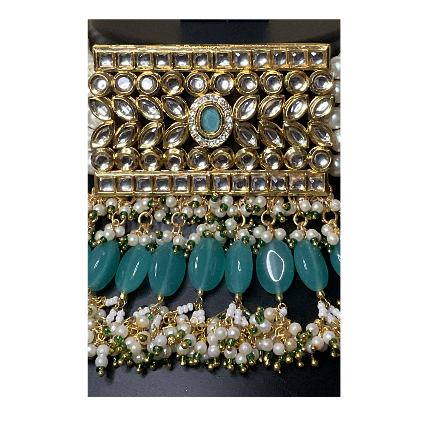 Turquoise Rati Classic Pearl Choker Set