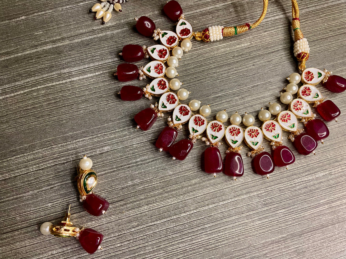 Burgundy Alia Necklace Set