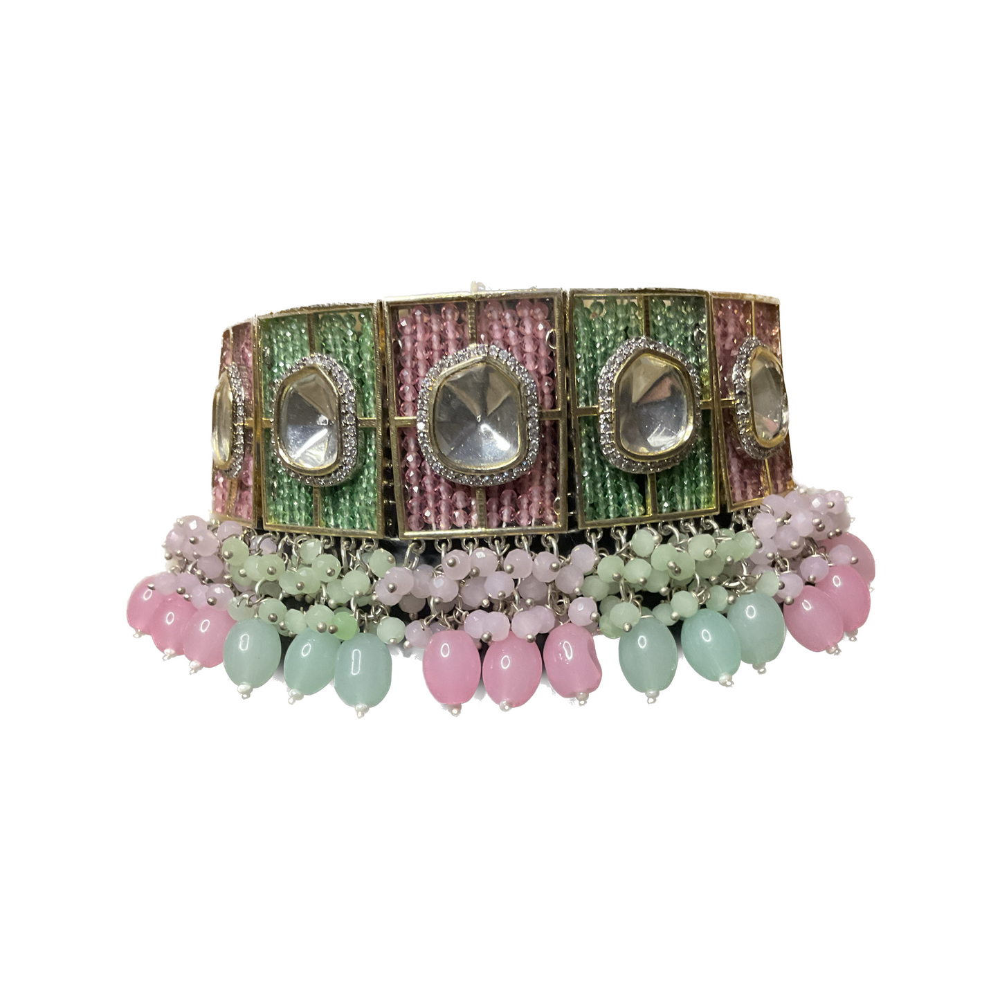 Pink/Mint Shashi Polkhi Choker