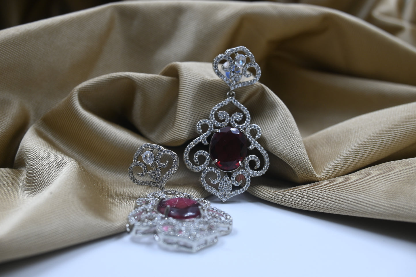 Burgundy Tiya Earring