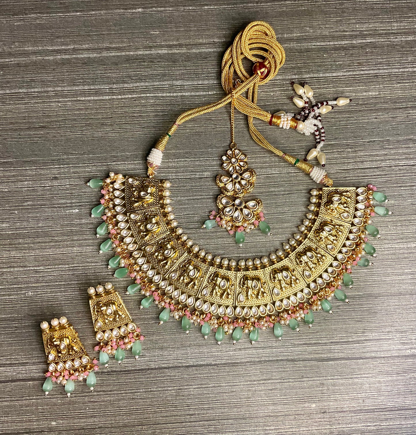 Aqua Pink Karini Necklace Set