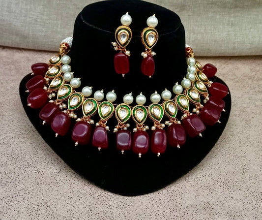 Burgundy Alia Necklace Set