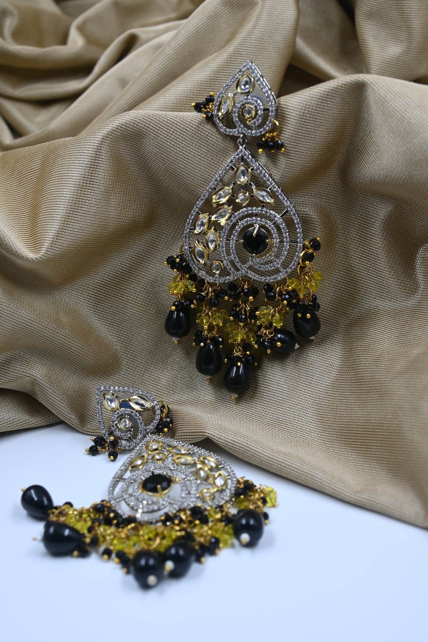 Black Leah AD Kundan Earring