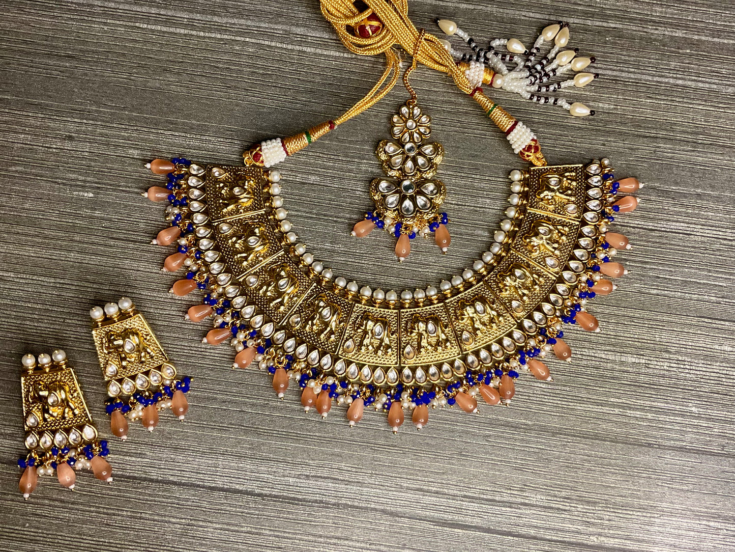 Orange Blue Karini Necklace Set