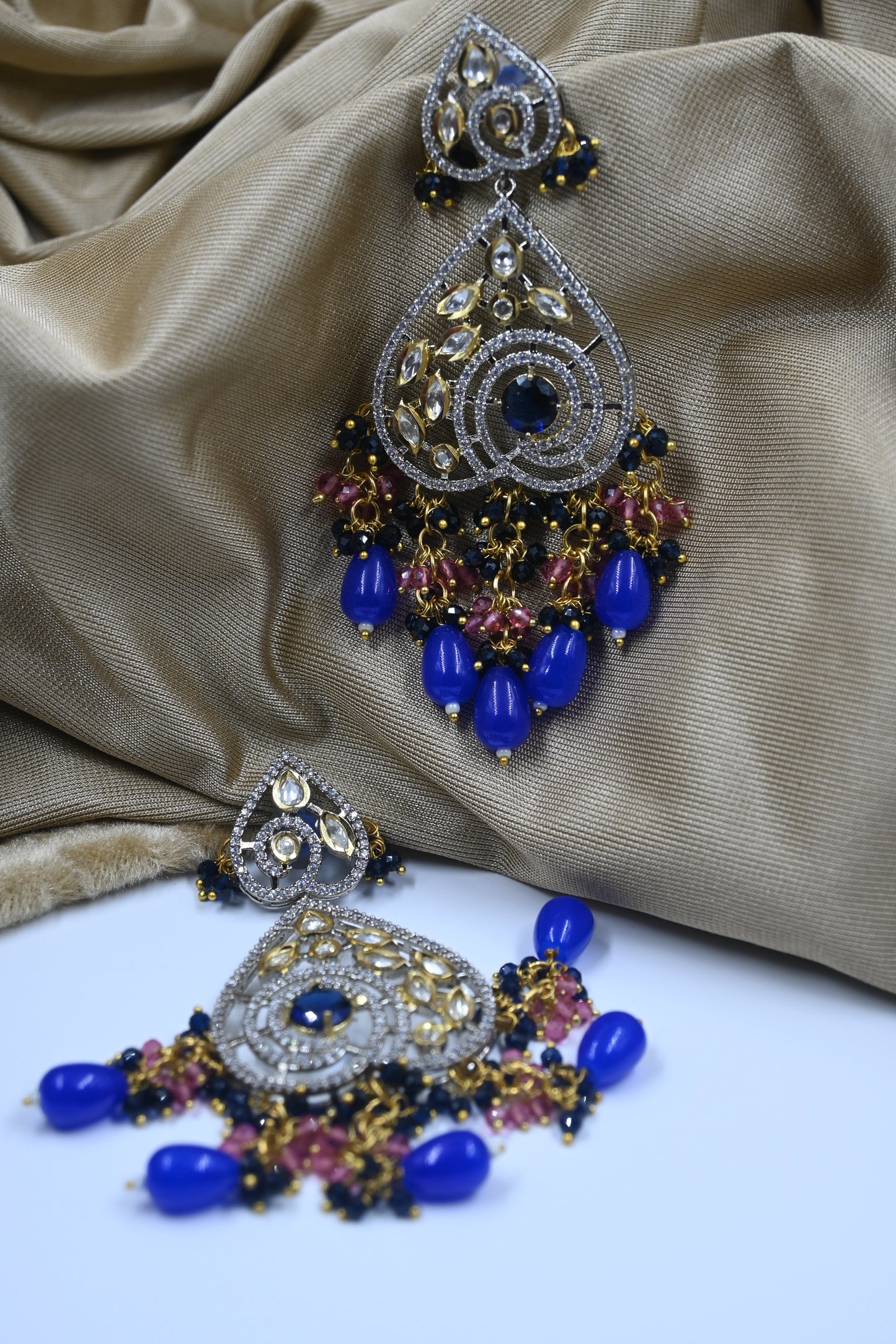 Blue Leah AD Kundan Earring