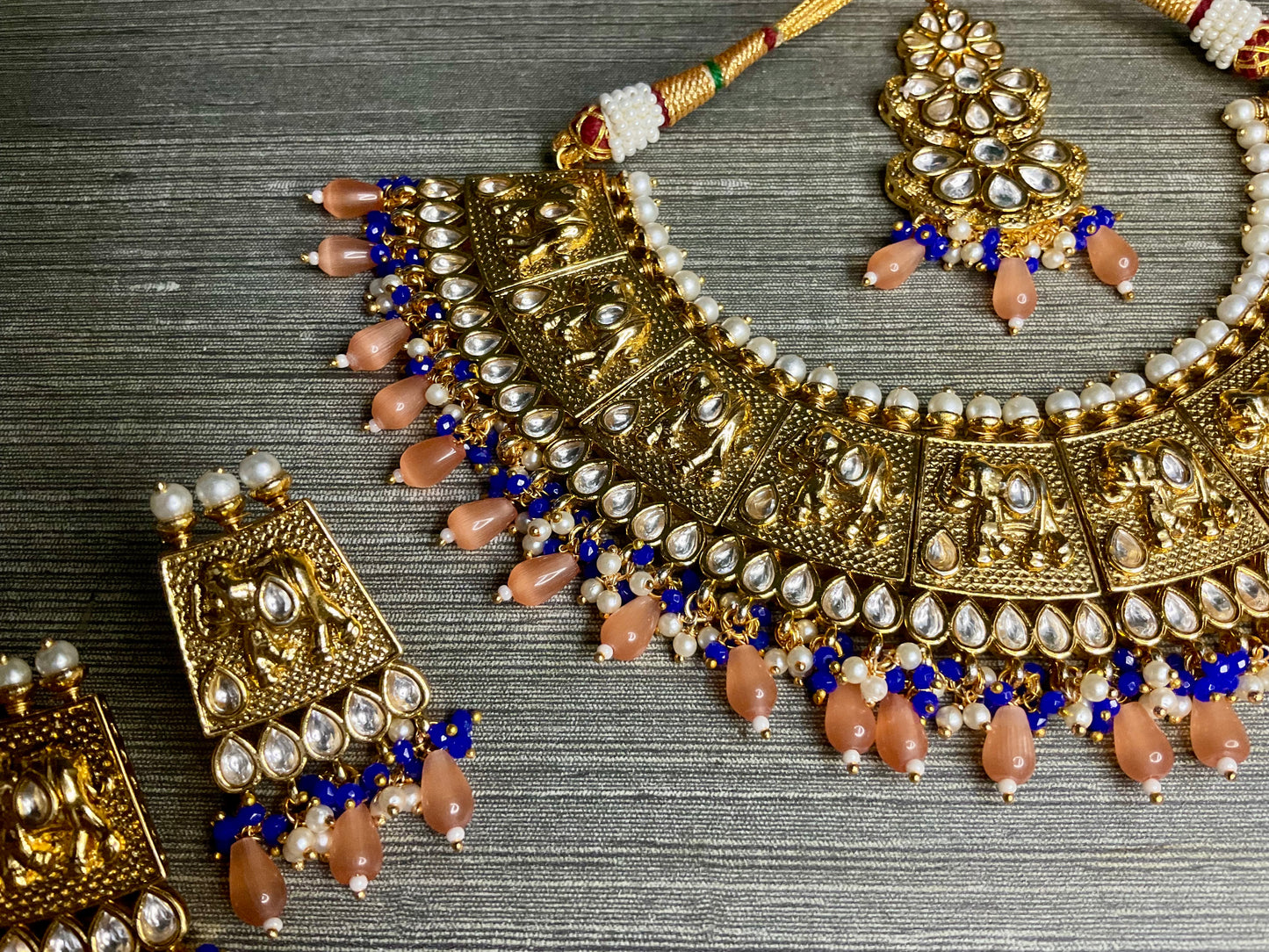 Orange Blue Karini Necklace Set