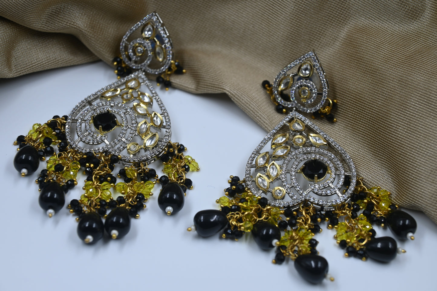 Black Leah AD Kundan Earring