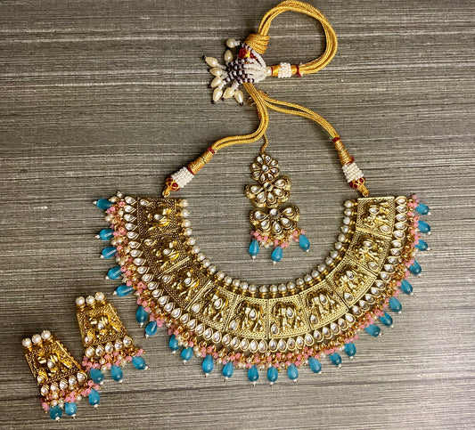 Turquoise Peach Karini Necklace Set