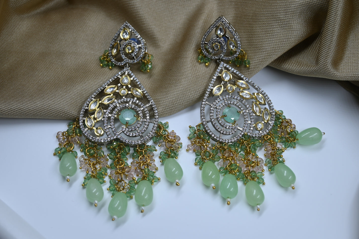 Mint Leah AD Kundan Earrings