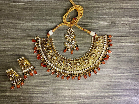 Tangerine Black Karini Necklace Set