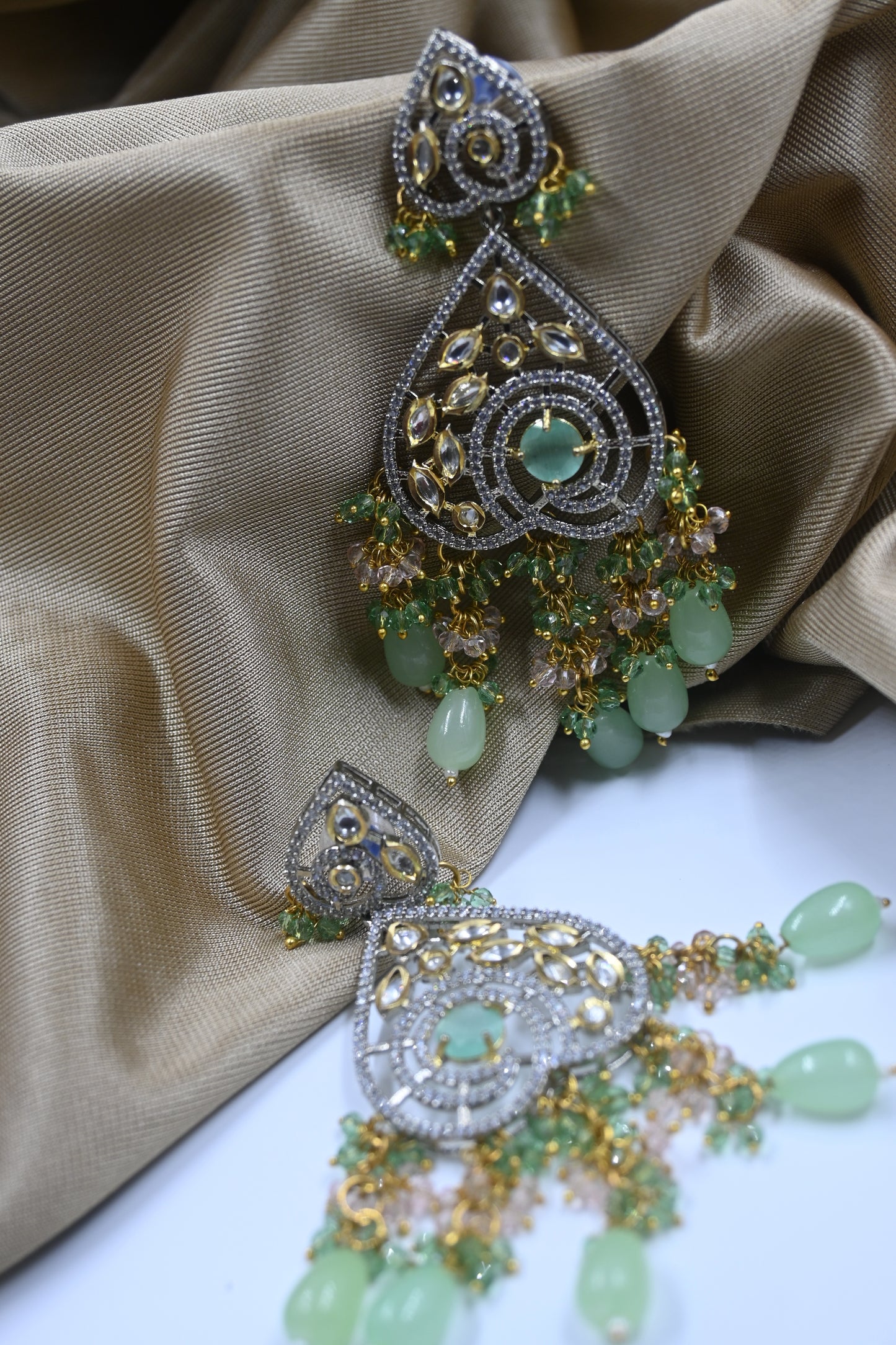 Mint Leah AD Kundan Earrings