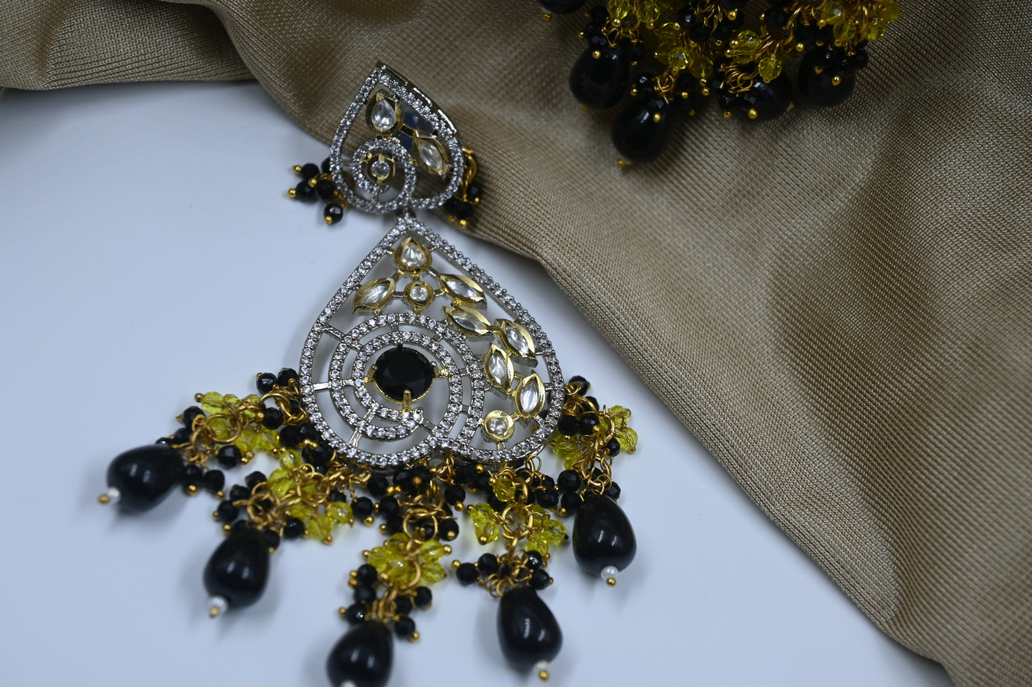 Black Leah AD Kundan Earring