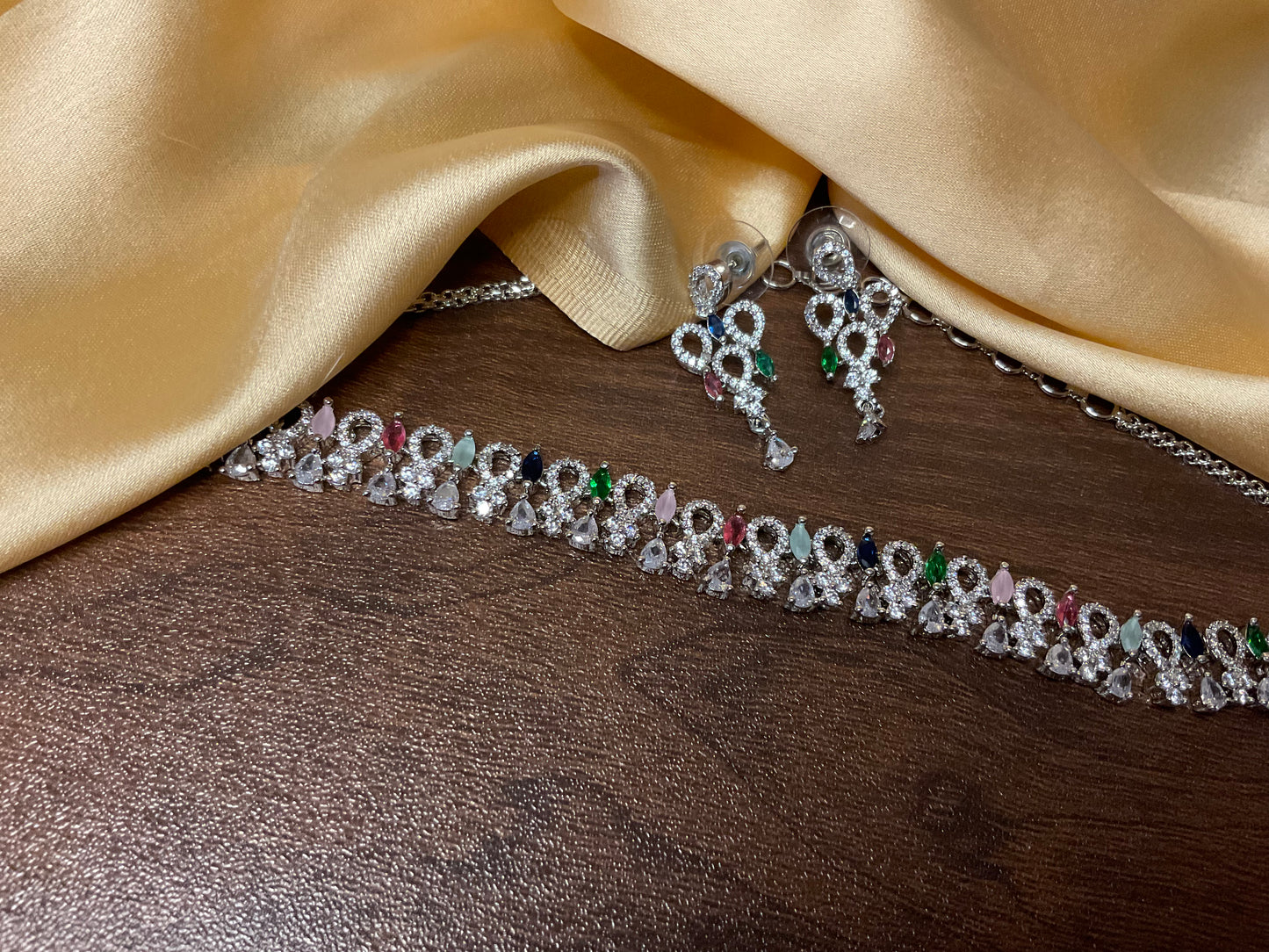 Multicolour Diya Necklace Set