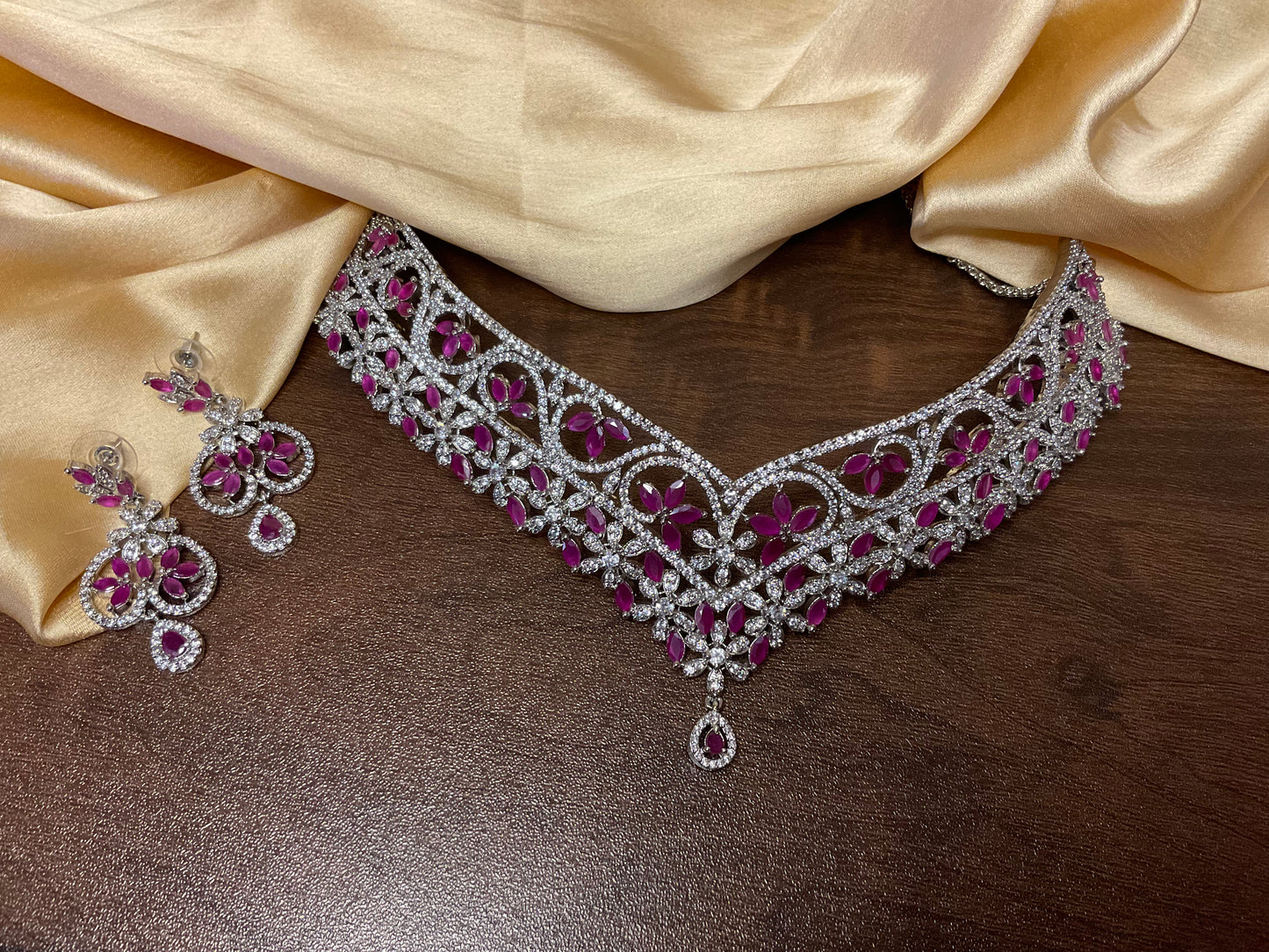 Fuchsia Shirsha Necklace Set