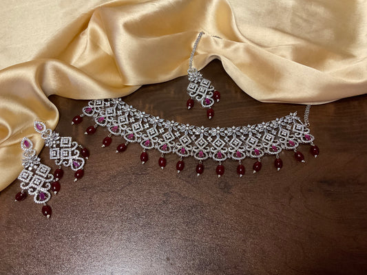 Ruby Manik Necklace Set